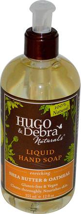 Liquid Hand Soap, Shea Butter & Oatmeal, 12 fl oz (355 ml) by Hugo Naturals-Bad, Skönhet, Tvål