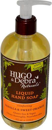 Liquid Hand Soap, Vanilla & Sweet Orange, 12 fl oz (355 ml) by Hugo Naturals-Bad, Skönhet, Tvål