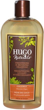 Smoothing & Defining Shampoo, Coconut, 12 fl oz (355 ml) by Hugo Naturals-Bad, Skönhet, Hår, Hårbotten, Schampo, Balsam