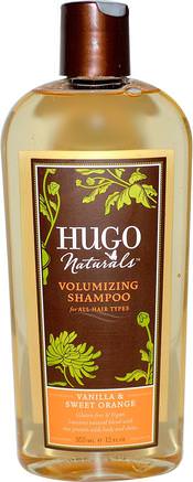 Volumizing Shampoo, Vanilla & Sweet Orange, 12 fl oz (355 ml) by Hugo Naturals-Bad, Skönhet, Hår, Hårbotten, Schampo, Balsam