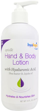 Hand & Body Lotion with Hyaluronic Acid, 10 fl oz (295.7 ml) by Hyalogic Episilk-Skönhet, Hyaluronsyrahud, Anti-Åldrande