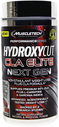CLA Elite Next Gen, Non-Stimulant Weight Loss, Raspberry Flavored, 100 Softgels by Hydroxycut-Viktminskning, Diet, Cla (Konjugerad Linolsyra)