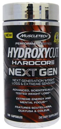 Hardcore Next Gen, Weight Loss, 100 Capsules by Hydroxycut-Hälsa, Energi, Viktminskning, Kost