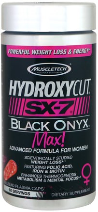 Hydroxycut, SX-7 Black Onyx, Max!, 100 Liquid Plasma Caps by Hydroxycut-Hälsa, Energi, Sport