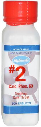 # 2, Calc. Phos. 6X, 500 Tablets by Hylands-Kosttillskott, Homeopati, Barnsjukdomar