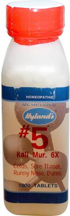 #5 Kali Mur. 6X, 1000 Tablets by Hylands-Kosttillskott, Homeopati, Kall Influensa Och Viral, Kall Och Influensa