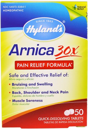 Arnica 30X, 50 Quick-Dissolving Tablets by Hylands-Kosttillskott, Homeopati, Arnica Montana