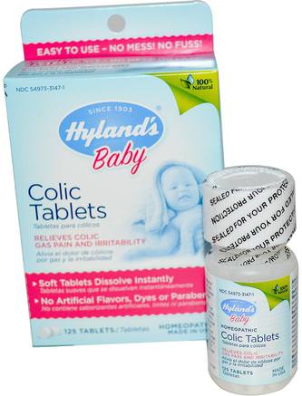Baby, Colic Tablets, 125 Tablets by Hylands-Barns Hälsa, Bebis, Spädbarnstillskott, Homeopati