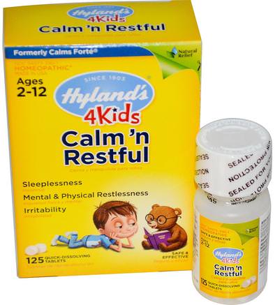 Calm n Restful 4 Kids, 125 Quick-Dissolving Tablets by Hylands-Kosttillskott, Homeopati, Hälsa, Humör