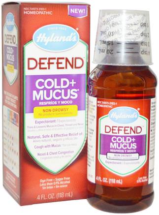 Defend, Cold + Mucus, 4 fl oz (118 ml) by Hylands-Kosttillskott, Homeopati, Kall Influensa Och Viral, Kall Och Influensa