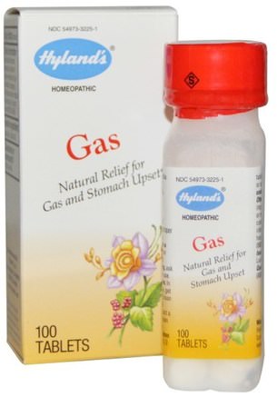 Gas, 100 Tablets by Hylands-Kosttillskott, Homeopati, Hälsa