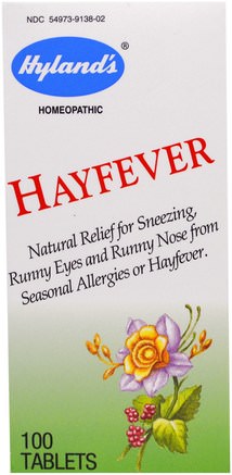 Hayfever, 100 Tablets by Hylands-Hälsa, Allergier, Allergi, Kosttillskott, Homeopatiallergier