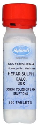 Hepar Sulph. Calc. 30X, 250 Tablets by Hylands-Hälsa, Kall Influensa Och Virus, Kall Och Influensa, Kosttillskott, Homeopati Hosta Kyla Och Influensa