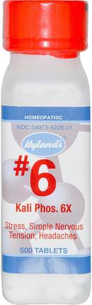 Kali Phos. 6X, 500 Tablets by Hylands-Kosttillskott, Homeopati, Hälsa, Huvudvärk