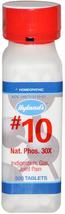 #10, Nat. Phos. 30X, 500 Tablets by Hylands-Kosttillskott, Homeopati, Hälsa