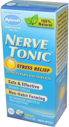 Nerve Tonic, Stress Relief, 100 Tablets by Hylands-Kosttillskott, Homeopati, Hälsa, Anti Stress