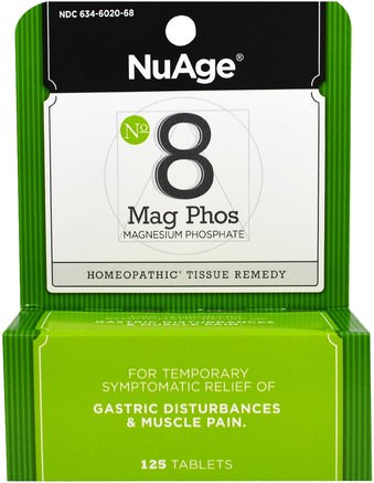 NuAge, No 8 Mag Phos, Magnesium Phosphate, 125 Tablets by Hylands-Hälsa, Homeopati Smärtlindring