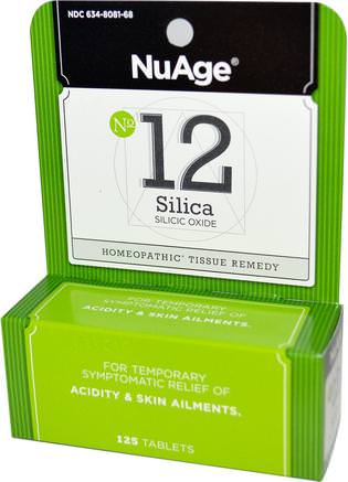 NuAge, No 12 Silica, Silicic Oxide, 125 Tablets by Hylands-Kosttillskott, Mineraler, Kiseloxid, Hälsa