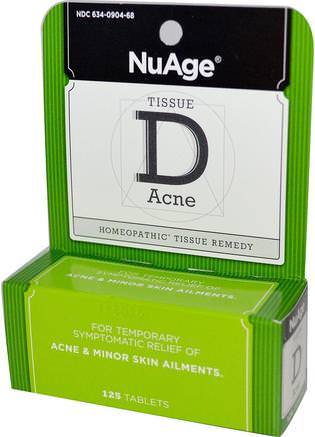 NuAge, Tissue D Acne, 125 Tablets by Hylands-Hälsa, Akne