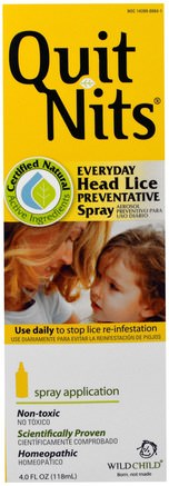 Quit Nits, Everyday Head Lice Preventative Spray, 4.0 fl oz (118 ml) by Hylands-Bad, Skönhet, Hår, Hårbotten, Hälsa