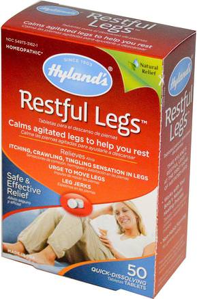 Restful Legs, 50 Quick-Dissolving Tablets by Hylands-Kosttillskott, Homeopati, Kvinnor, Åderbråck Vård