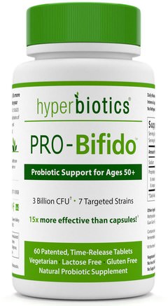 PRO-Bifido, Probiotic Support for Ages 50+, 60 Time-Release Tablets by Hyperbiotics-Kosttillskott, Probiotika