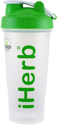 Blender Bottle with Blender Ball, Green, 28 oz by iHerb Goods-Hem, Köksartiklar, Koppar Plattor Skålar, Sport, Fitness Vattenflaskor Shaker Koppar