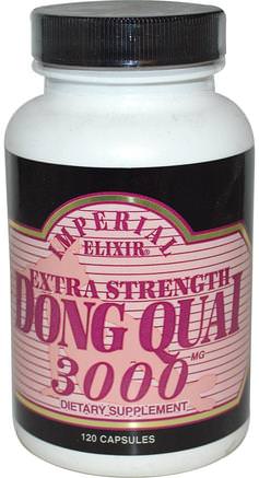 Extra Strength, Dong Quai, 3000 mg, 120 Capsules by Imperial Elixir-Hälsa, Kvinnor, Klimakteriet, Dong Quai