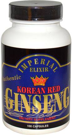 Korean Red Ginseng, 100 Capsules by Imperial Elixir-Kosttillskott, Adaptogen