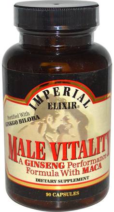 Male Vitality, A Ginseng Performance Formula with Maca, 90 Capsules by Imperial Elixir-Hälsa, Män, Örter, Ginkgo Biloba
