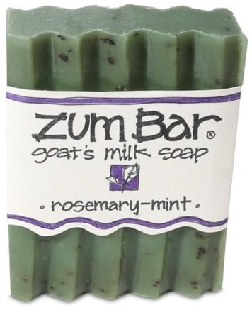 Zum Bar, Goats Milk Soap, Rosemary-Mint, 3 oz Bar by Indigo Wild-Bad, Skönhet, Tvål