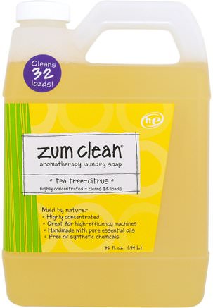 Zum Clean, Aromatherapy Laundry Soap, Tea Tree-Citrus, 32 fl oz (.94 L) by Indigo Wild-Hem, Tvättmedel, Barnhälsa, Barntvättmedel