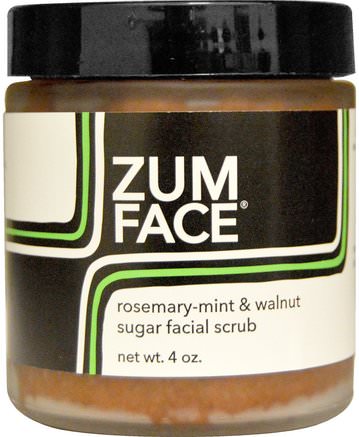 Zum Face, Rosemary-Mint & Walnut Sugar Facial Scrub, 4 oz by Indigo Wild-Sverige