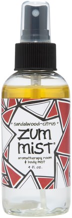 Zum Mist, Aromatherapy Room & Body Mist, Sandalwood-Citrus, 4 fl oz by Indigo Wild-Bad, Skönhet, Doft Sprayer, Hem, Luftfräschare Deodorizer