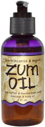 Zum Oil, Frankincense & Myrrh, 4 fl oz by Indigo Wild-Hälsa, Hud, Massageolja
