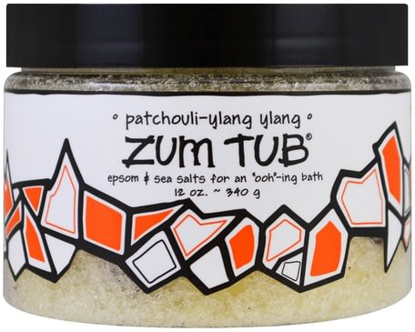 Zum Tub, Epsom & Sea Salts, Patchouli-Ylang Ylang, 12 oz (340 g) by Indigo Wild-Bad, Skönhet, Badsalter