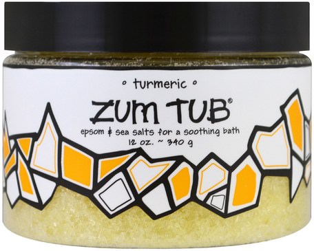 Zum Tub, Epsom & Sea Salts, Turmeric, 12 oz (340 g) by Indigo Wild-Kosttillskott, Antioxidanter, Curcumin, Bad, Skönhet