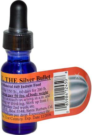 The Silver Bullet, Liquid Mineral, 1/2 oz by Indiumease-Kosttillskott, Mineraler, Flytande Mineraler