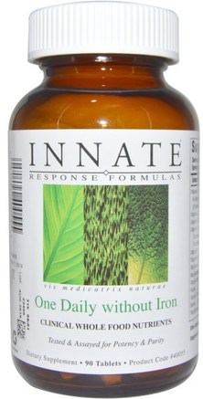 One Daily without Iron, 90 Tablets by Innate Response Formulas-Vitaminer, Multivitaminer