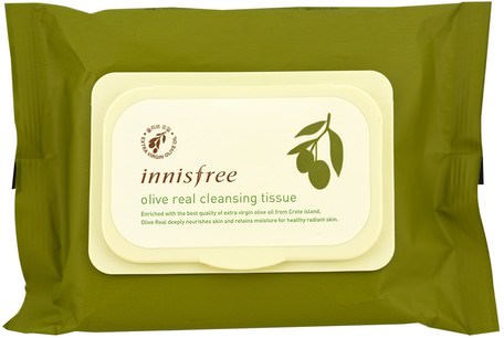 Olive Real Cleansing Tissue, 30 Sheets, (150 g) by Innisfree-Skönhet, Ansiktsvård