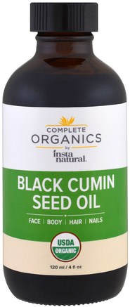 Complete Organic Black Cumin Seed Oil, 4 fl oz (120 ml) by InstaNatural-Hälsa, Hud, Massageolja