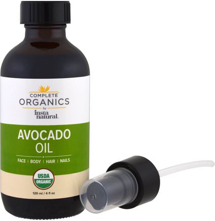 Complete Organics, Avocado Oil, 4 fl oz (120 ml) by InstaNatural-Hälsa, Hud, Avokado Olja