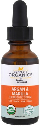 Complete Organics, Therapeutic Serum, Argan Marula Oil, 1 fl oz (30 ml) by InstaNatural-Hälsa, Hud, Massageolja