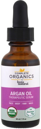 Complete Organics, Therapeutic Serum, Argan Oil, 1 fl oz (30 ml) by InstaNatural-Hälsa, Hud, Massageolja
