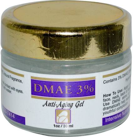 DMAE 3%, Anti-Aging Gel, 1 oz (30 ml) by Intensive Nutrition-Skönhet, Ansiktsvård, Hudtyp Anti Aging Hud, Hälsa, Hud, Serums Dmae
