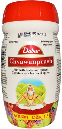 Chyawanprash, Amla Paste, 17.65 oz (500 g) by InterPlexus Dabur-Örter, Ayurveda Ayurvediska Örter, Chyavanprash, Mat, Torkad Frukt, Krusbär