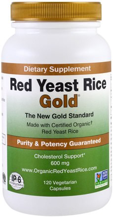 Red Yeast Rice, Gold, 600 mg, 120 Vegetarian Capsules by IP-6 International-Kosttillskott, Rött Jästris