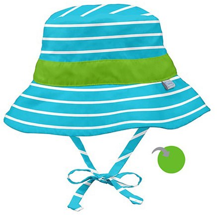 9-12 Months, Aqua Stripe by iPlay Classic Reversible Bucket Sun Protection Hat-Barns Hälsa, Bebis, Barn, Iplay Solglasögon