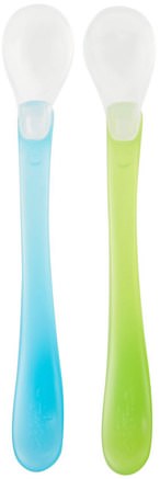 Feeding Spoons, 6-12 Months, Aqua & Green Set, 2 Pack- 2 Spoons by iPlay Green Sprouts-Barns Hälsa, Barnmat