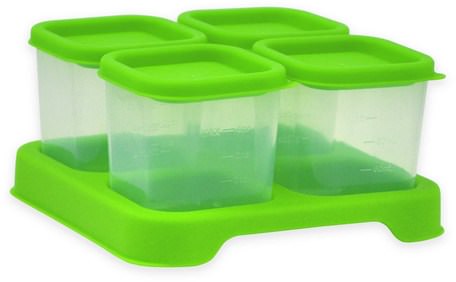 Fresh Baby Food, Glass Cubes, Green, 4 Pack, 4 oz (118 ml) Each by iPlay Green Sprouts-Barns Hälsa, Barnmat
